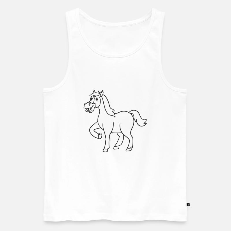 Pferd, Pferde, Geschenk, Geschenkidee - Männer Premium Bio Tank Top - Weiß