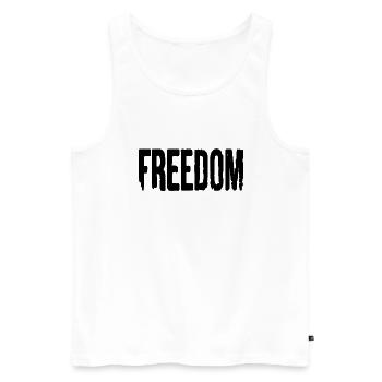 Freedom - Men's Premium Organic Tank Top - white - Front - Michal (187cm)