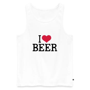 Funny Beer - J’adore la bière - Débardeur bio Premium Homme - blanc - Devant - AI Model Male 178 light (178cm)