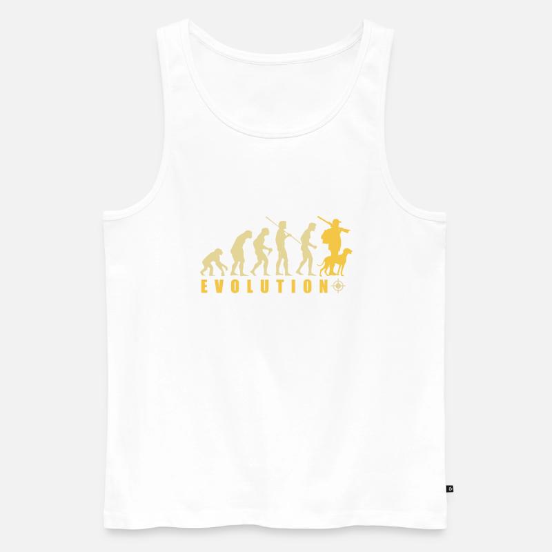Evolution Hunter Funny Hunting Gift - Men's Premium Organic Tank Top - white