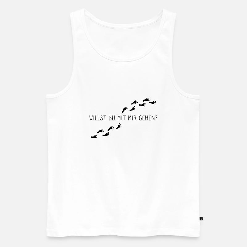 Willst du mit mir gehen? - Männer Premium Bio Tank Top - Weiß