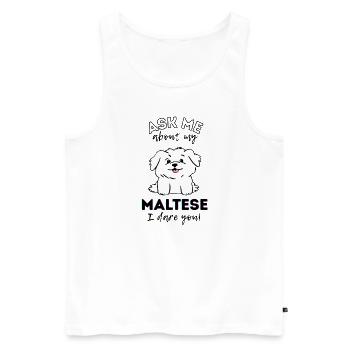 Mignon chien maltais de dessin animé - Adorable Puppy Love - Débardeur bio Premium Homme - blanc - Devant - Michal (187cm)