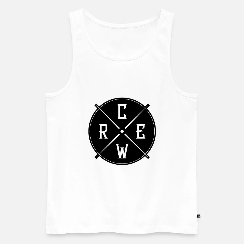 Crew Kreis - Männer Premium Bio Tank Top - Weiß