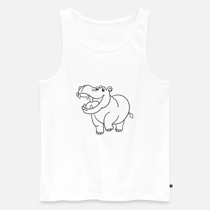 Nilpferd, Flusspferd, Geschenk, Geschenkidee - Männer Premium Bio Tank Top - Weiß