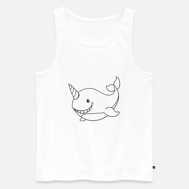 Narwal, Wale, Geschenk, Geschenkidee - Männer Premium Bio Tank Top - Weiß