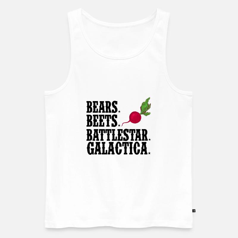 Bears Beets Battlestar Galactica - Männer Premium Bio Tank Top - Weiß