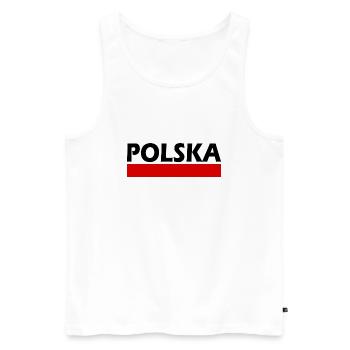 Pologne - Débardeur bio Premium Homme - blanc - Devant - AI Model Male 178 light (178cm)