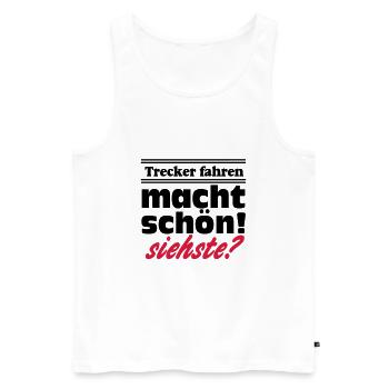 Traktor , Trecker , Trecker fahren (25) - Männer Premium Bio Tank Top - Weiß - Vorne - AI Model Male 178 light (178cm)