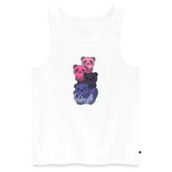 Omnisexuell Flag Pride LGBTQ süßer Panda Haufen - Männer Premium Bio Tank Top - Weiß - Vorne - Michal (187cm)