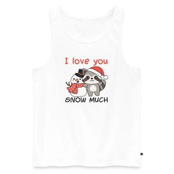 Waschbär I love you snow much schneemann wortspiel - Männer Premium Bio Tank Top - Weiß - Vorne - Michal (187cm)