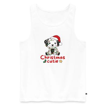 Chiens de Noël dalmates Mignon de Noël - Débardeur bio Premium Homme - blanc - Devant - Michal (187cm)