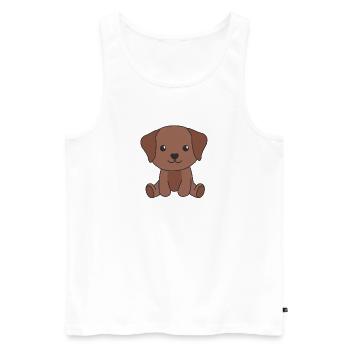 Labrador chiens mignons drôle Labrador - Débardeur bio Premium Homme - blanc - Devant - Michal (187cm)