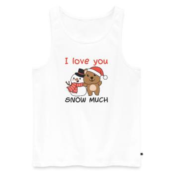 Quokka I love you snow much schneemann wortspiel - Männer Premium Bio Tank Top - Weiß - Vorne - Michal (187cm)