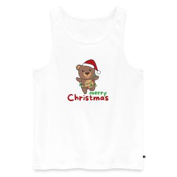 Ours Joyeux Noël Animaux d’hiver Ours - Débardeur bio Premium Homme - blanc - Devant - Michal (187cm)