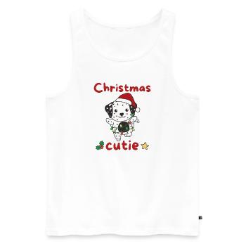 Chiens de Noël dalmates Mignon de Noël - Débardeur bio Premium Homme - blanc - Devant - Michal (187cm)