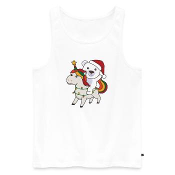 Licorne de Noël Ours polaire Joyeux Noël Licorne - Débardeur bio Premium Homme - blanc - Devant - Michal (187cm)