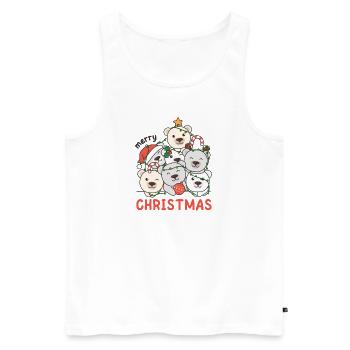 Arbre de Noël de l’ours polaire Joyeux Noël - Débardeur bio Premium Homme - blanc - Devant - Michal (187cm)