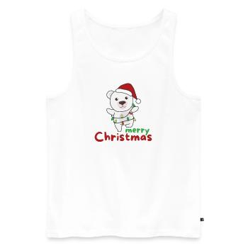 ours polaire joyeux noël animaux d’hiver ours polaires - Débardeur bio Premium Homme - blanc - Devant - Michal (187cm)