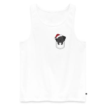 Joyeux Noël Sweet Labrador Breast Bag - Débardeur bio Premium Homme - blanc - Devant - Michal (187cm)
