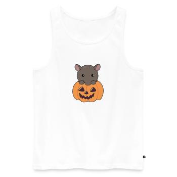 tapir à la citrouille doux tapire joyeux halloween - Débardeur bio Premium Homme - blanc - Devant - Michal (187cm)