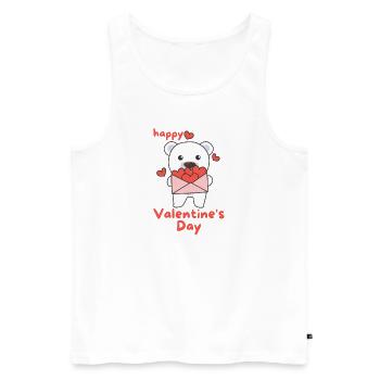 Polar bear for Valentine's Day cute animals with hearts - Men's Premium Organic Tank Top - white - Front - Michal (187cm)