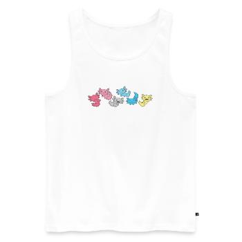 Genderflux Flag Pride LGBTQ Axolotl - Débardeur bio Premium Homme - blanc - Devant - Michal (187cm)