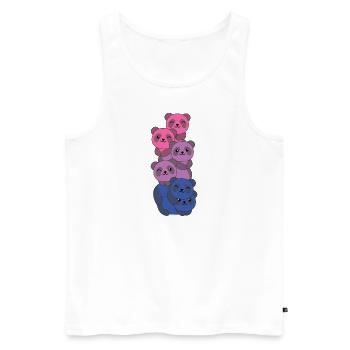 Bi Flag Pride LGBTQ Cute Panda Bunch - Men's Premium Organic Tank Top - white - Front - Michal (187cm)