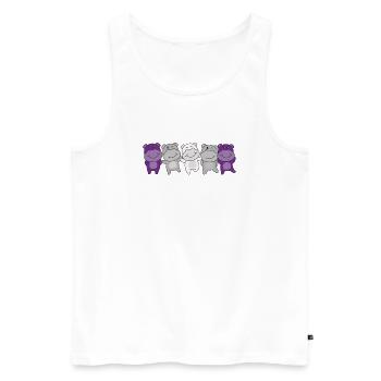 graysexuell Flag Pride LGBTQ süße Hippo - Männer Premium Bio Tank Top - Weiß - Vorne - Michal (187cm)