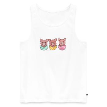 cochons doux à Pâques avec œufs de Pâques porc - Débardeur bio Premium Homme - blanc - Devant - Michal (187cm)