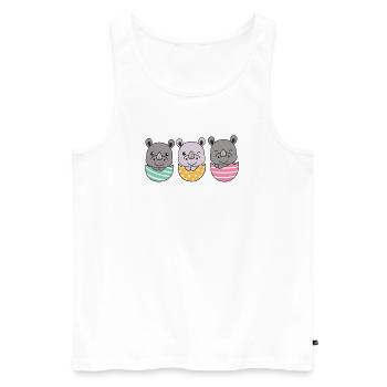 rhinocéros mignons à Pâques avec des œufs de Pâques rhinocéros - Débardeur bio Premium Homme - blanc - Devant - Michal (187cm)