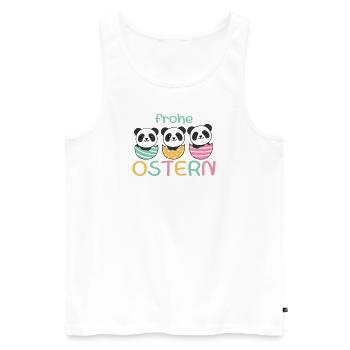 süße Pandas zu Ostern mit Ostereiern Panda - Männer Premium Bio Tank Top - Weiß - Vorne - Michal (187cm)