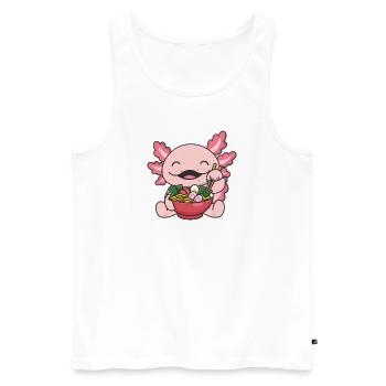 But first Ramen süße Axolotl isst Ramen - Männer Premium Bio Tank Top - Weiß - Vorne - Michal (187cm)