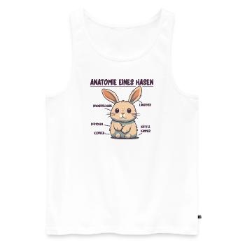 Anatomie eines Hasen lustige Kanninchen Erklärung - Männer Premium Bio Tank Top - Weiß - Vorne - Michal (187cm)