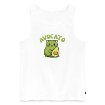 Avocato avocat chat drôle nourriture verte - Débardeur bio Premium Homme - blanc - Devant - Michal (187cm)