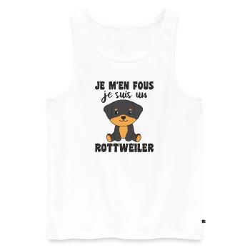 Je m'en fous je suis un rottweiler - Hund - Männer Premium Bio Tank Top - Weiß - Vorne - Michal (187cm)