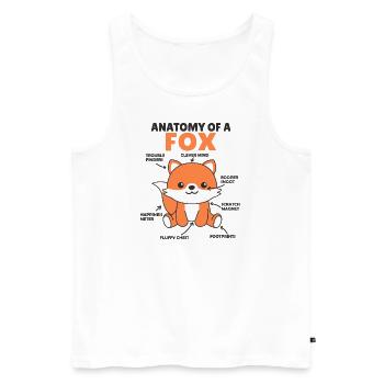 Cute Fox Explanation Anatomy of a Fox - Men's Premium Organic Tank Top - white - Front - Michal (187cm)
