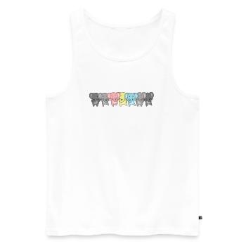 Demiflux Flag Pride LGBTQ Cute Elephant - Men's Premium Organic Tank Top - white - Front - Michal (187cm)