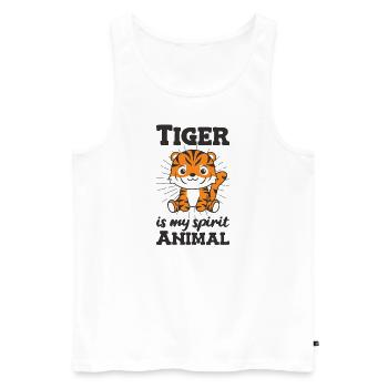 Tiger is my spirit animal - süßer Tiger - Men's Premium Organic Tank Top - white - Front - Michal (187cm)