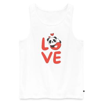 Panda pour la Saint-Valentin Animaux mignons Cœurs Amour - Débardeur bio Premium Homme - blanc - Devant - Michal (187cm)