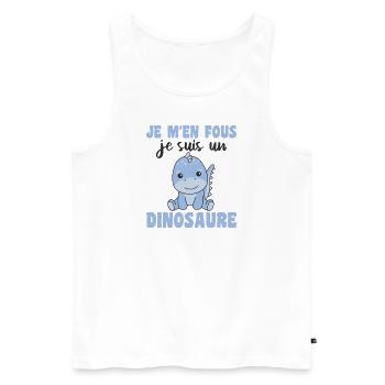 Je m'en fous je suis un dinosaure - Dino - Männer Premium Bio Tank Top - Weiß - Vorne - Michal (187cm)