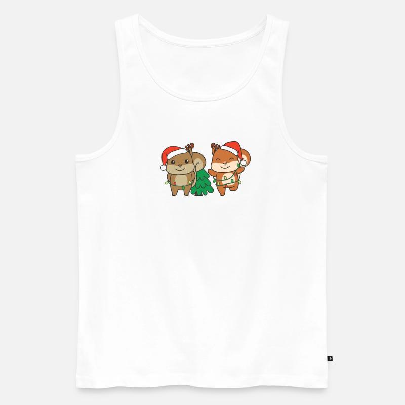 Eichhörnchen Weihnachten Winter Tiere Eichhörnchen - Männer Premium Bio Tank Top - Weiß