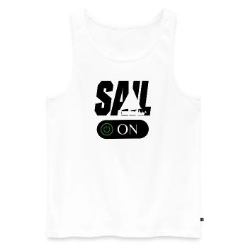 Sailing - Männer Premium Bio Tank Top - Weiß - Vorne - Michal (187cm)