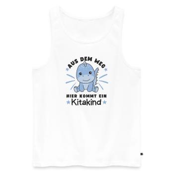 Aus Dem Weg Hier Kommt Ein Kitakind Dino - Männer Premium Bio Tank Top - Weiß - Vorne - Michal (187cm)