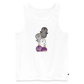 Asexual Flag Pride LGBTQ Cute Penguin Bunch - Men's Premium Organic Tank Top - white - Front - Michal (187cm)