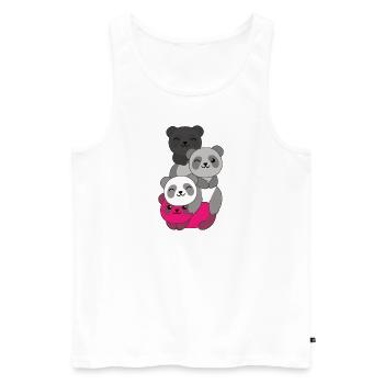Gynephilia Flag Pride LGBTQ süße Panda - Männer Premium Bio Tank Top - Weiß - Vorne - Michal (187cm)