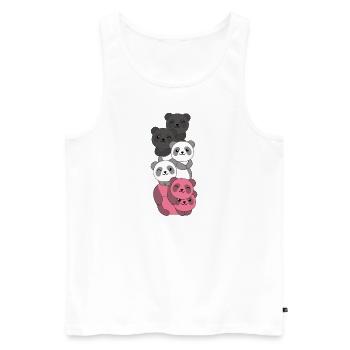 Femaric Flag Pride LGBTQ süße Panda - Männer Premium Bio Tank Top - Weiß - Vorne - Michal (187cm)