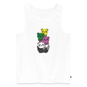 Ceterosexuell Flag Pride LGBTQ süße Panda - Männer Premium Bio Tank Top - Weiß - Vorne - Michal (187cm)
