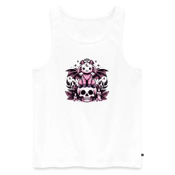 Kawaii Pastel Goth Mignon Effrayant Chèvre Chauve-Souris - Débardeur bio Premium Homme - blanc - Devant - Michal (187cm)