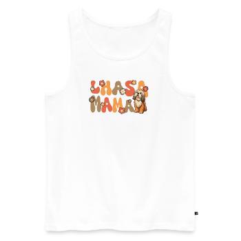 Lhasa Apso Groovy Lhasa Mama - Männer Premium Bio Tank Top - Weiß - Vorne - AI Model Male 178 light (178cm)