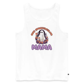 Halloween groovy Mama Geist Hippie Blumen Vintage - Männer Premium Bio Tank Top - Weiß - Vorne - Michal (187cm)